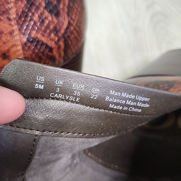 Sam Edelman Carlyssle Brown Snake Faux Leather Ankle Boots Womens Size 5 NEW - Picture 12 of 13